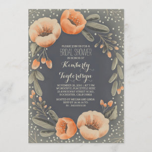Vintages Boho mit BlumenBrautparty Einladung