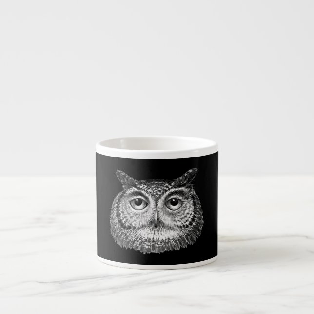 Vintages Boho Owl Design Espressotasse (Vorderseite)