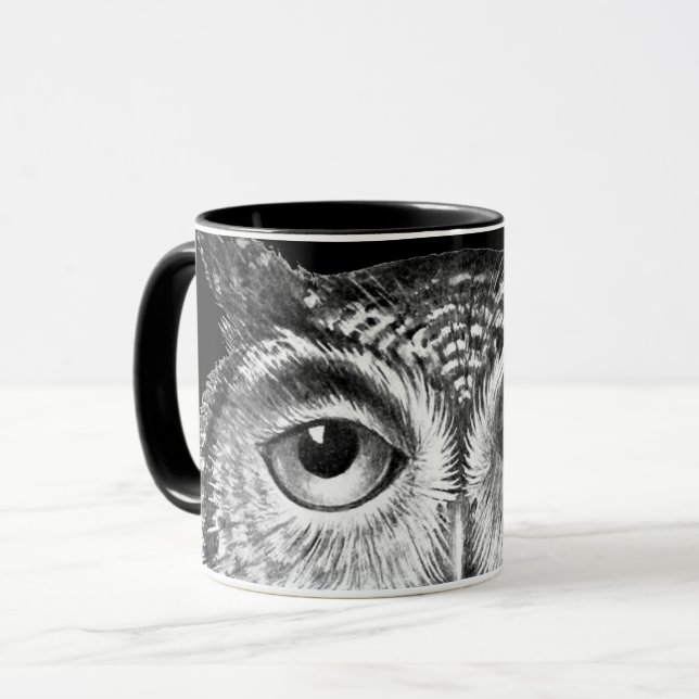 Vintages Boho Owl Design Tasse (Vorderseite Links)