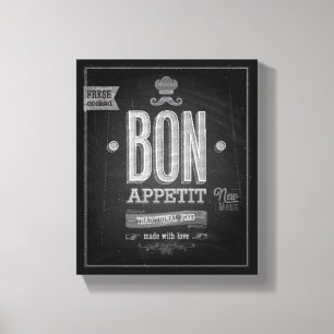 Vintages Bon Appetit Plakat - Tafel Leinwanddruck