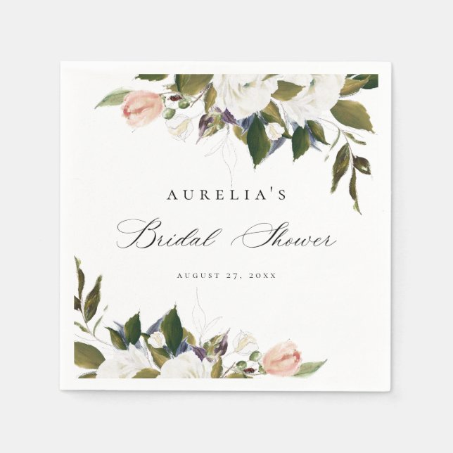 Vintages botanisches Brautparty Serviette (Vorderseite)