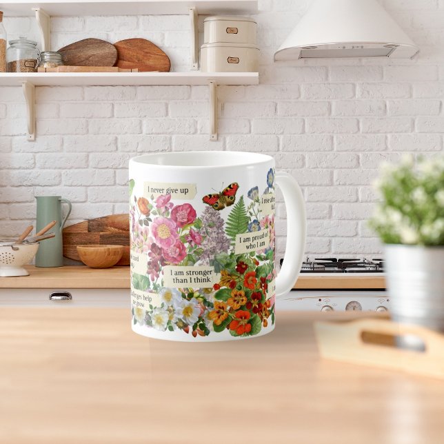 Vintages botanisches Geschenk Positive Affirmative Kaffeetasse (Von Creator hochgeladen)