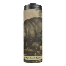 Vintages botanisches Hippo, anpassbar Thermosbecher