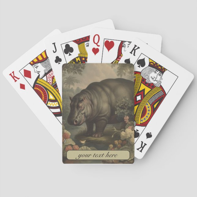 Vintages botanisches Hippo Spielkarten (Rückseite)