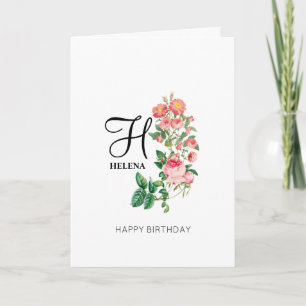 Vintages botanisches Monogramm Karte