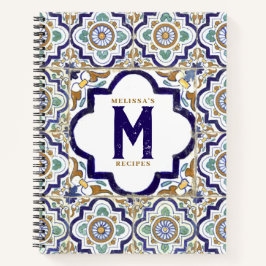 Vintages botanisches Monogramm Notizbuch