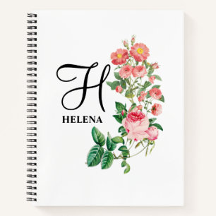 Vintages botanisches Monogramm Notizbuch