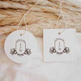 Vintages Botanisches Monogramm Wappen Klassische R Geschenkanhänger