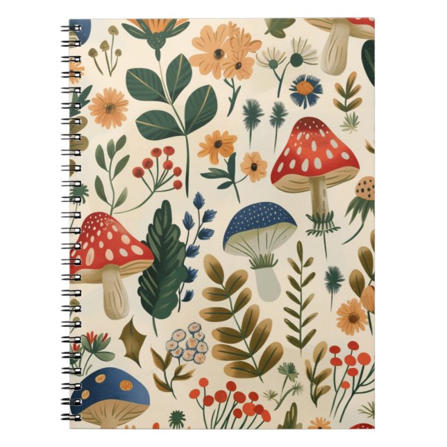 Vintages botanisches Pilz Notizblock (Vorderseite)