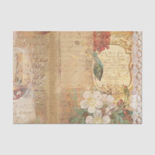Vintages botanisches Retro Viktorianisch Seidenpapier