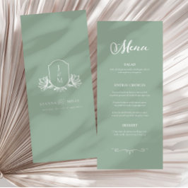 Vintages Botanisches Sage Monogram Wappen Wedelmen