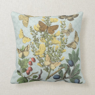 Vintages botanisches Schmetterlings… Kissen