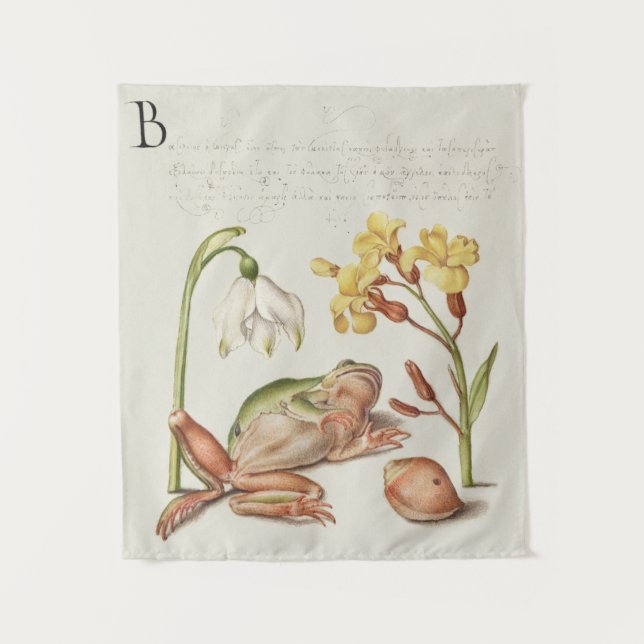 Vintages botanisches Tapisserie Wandteppich (Vorderseite)