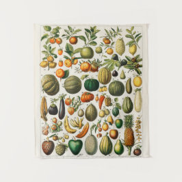 Vintages botanisches Tapisserie Wandteppich