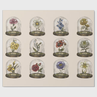 Vintages botanisches Umschlagpapier Geschenkpapier