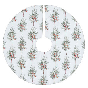 Vintages botanisches Weihnachtsmuster Polyester Weihnachtsbaumdecke