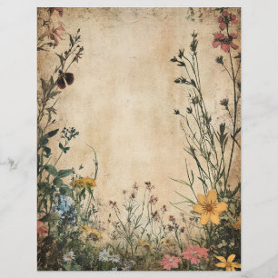 Vintages Botanisches Wiese-Scrapbook Ephemere