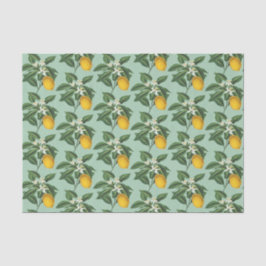 Vintages botanisches Zitronenfrucht Blossom Seite  Seidenpapier