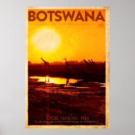 Vintages Botswana Africa Travel Poster