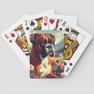 Vintages Boxer-Hundbild Spielkarten