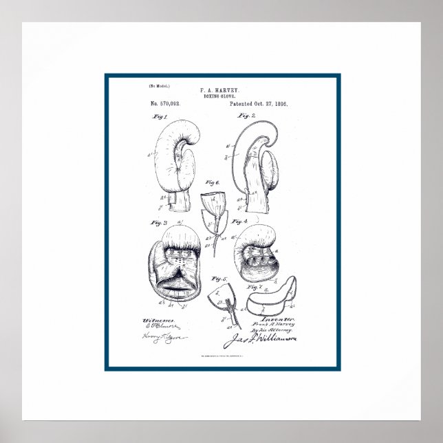 Vintages Boxhandpatent Poster (Vorne)