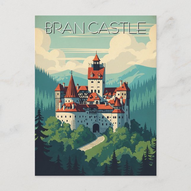 Vintages Bran Castle Rumänien Postkarte (Vorderseite)
