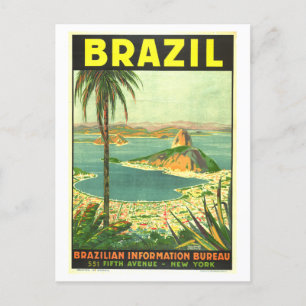 Vintages Brasilien Reiseplakat Postkarte