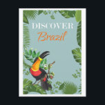 Vintages Brasilien Toucan Rainforest Travel Postkarte<br><div class="desc">Jeder würde Liebe,  diese brasilianische Vintage Reise Postkarte mit einem Toucan im Regenwald von Brasilien zu erhalten!</div>