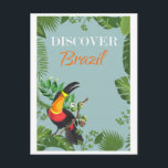 Vintages Brasilien Toucan Rainforest Travel Postkarte<br><div class="desc">Jeder würde Liebe,  diese brasilianische Vintage Reise Postkarte mit einem Toucan im Regenwald von Brasilien zu erhalten!</div>