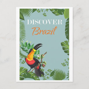 Vintages Brasilien Toucan Rainforest Travel Postkarte