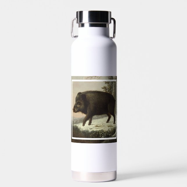 Vintages Braunbär Jagdgemälde, Wildlife Art Trinkflasche (Vorne)