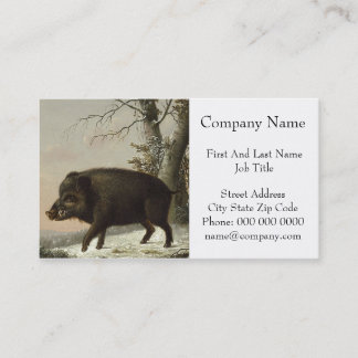 Vintages Braunbär Jagdgemälde, Wildlife Art Visitenkarte