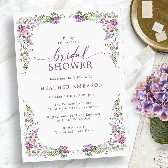 Vintages Brautparty Einladung (Floral Vintage Bridal Shower Invitation
)