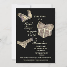Vintages Brautparty Lingerie Party Einladung