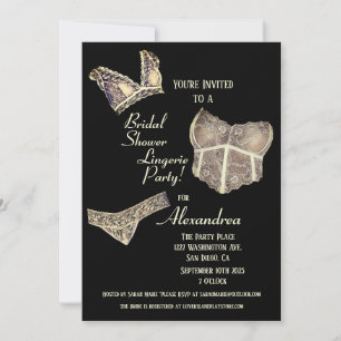 Vintages Brautparty Lingerie Party Einladung