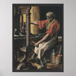 Vintages Briefbeschwererdruckerplakat Poster