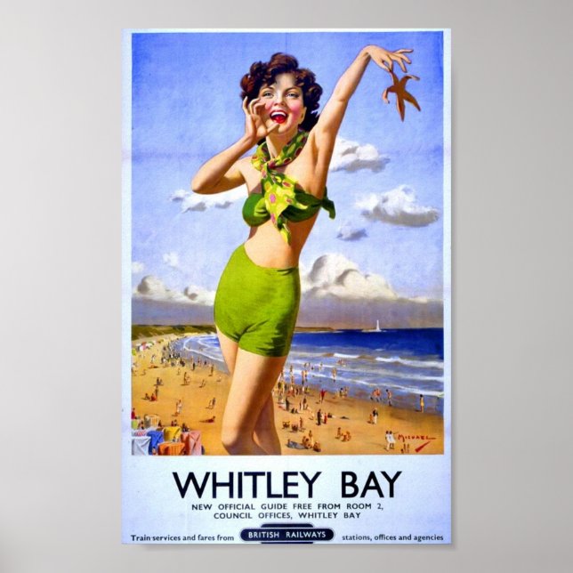 Vintages britisches Poster Beach Holiday British R (Vorne)