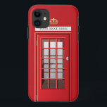 Vintages britisches rotes Telefonzelle-Monogramm Case-Mate iPhone Hülle<br><div class="desc">Vintages britisches rotes Telefonzelle-Gewohnheits-Monogramm</div>