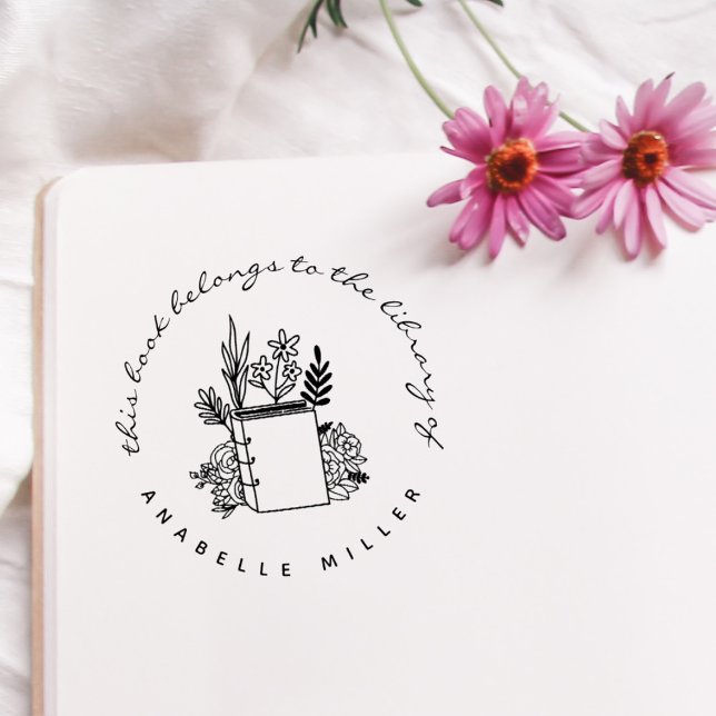 Vintages Buch Botanische Bibliothek Gummistempel (Von Creator hochgeladen)