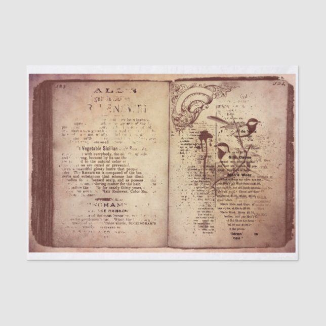 Vintages Buch Seidenpapier (Vorderseite)