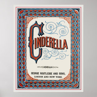 Vintages Buchcover Aschenputella Poster