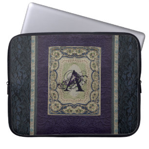 Vintages Buchdesign Mit Monogramm Laptopschutzhülle