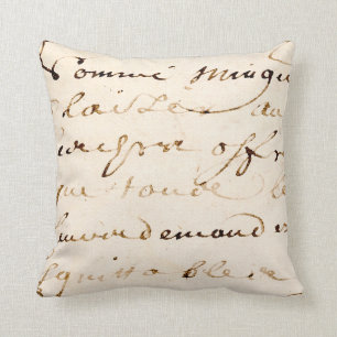 Vintages Buchstabe-Skript-Pergament TANs Kissen