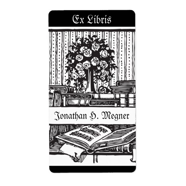 Vintages Buchzeichen, Baum, Bücher (Vorne)