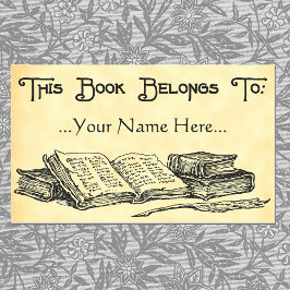 Vintages Buchzeichen für Bücher Rechteckiger Aufkleber