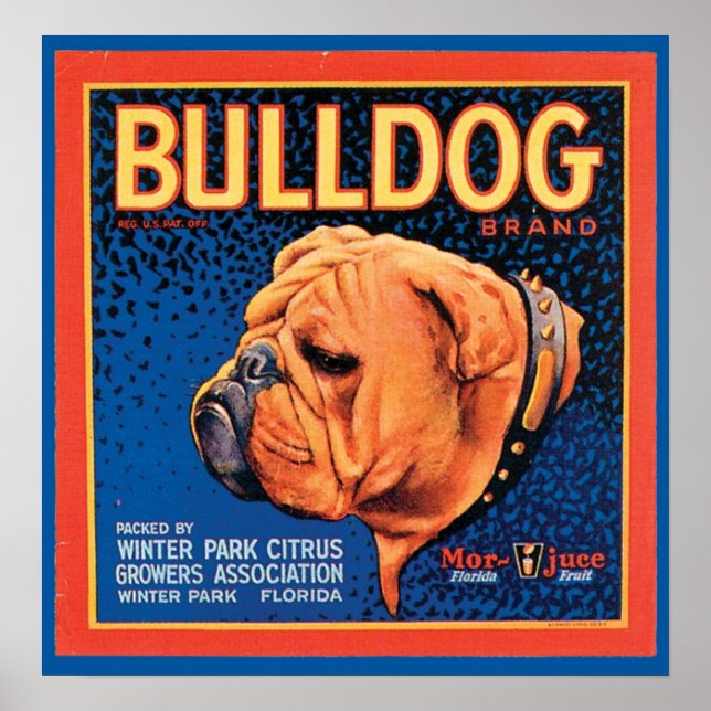 Vintages Bulldog-Markensiegel Poster (Vorne)