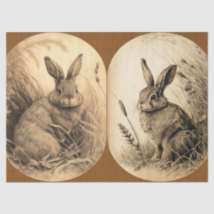 Vintages Bunnies-Tissue Seidenpapier