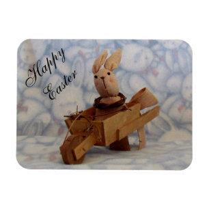 Vintages Bunny Cart Ostermagnet Magnet