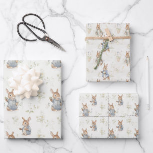 Vintages Bunny Rabbit Geschenkpapier Set