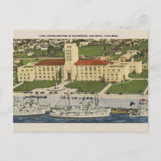 Vintages Bürgerzentrum San Diego Postkarte